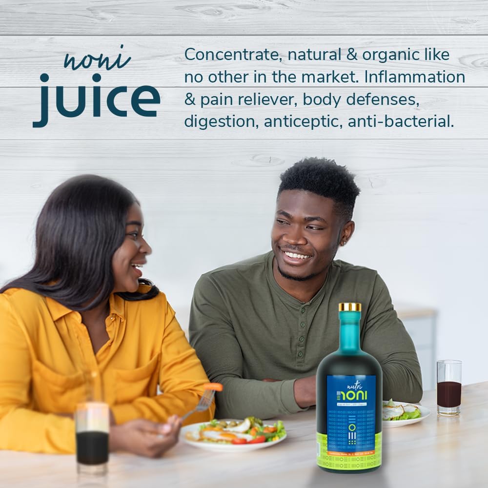 Organic Nutri Noni Juice from Costa Rica - 100% Pure Original Flavor, No Added Fruit - 33.8 fl oz - Superfood