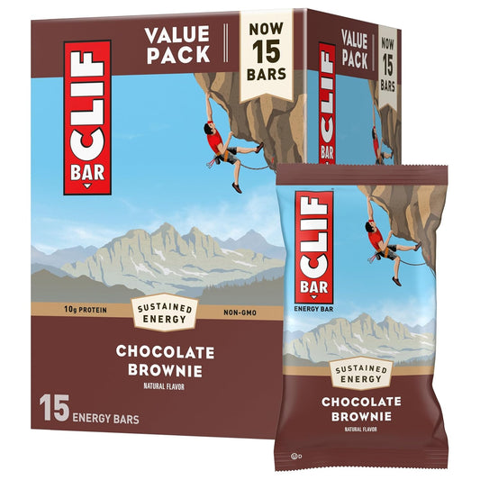 Organic Oats Chocolate Brownie Energy Bars - Non-GMO Plant Based Protein Bars (15 Pack)