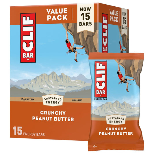 Organic Oats Crunchy Peanut Butter Energy Bars with Plant-Based Protein (15 Pack)