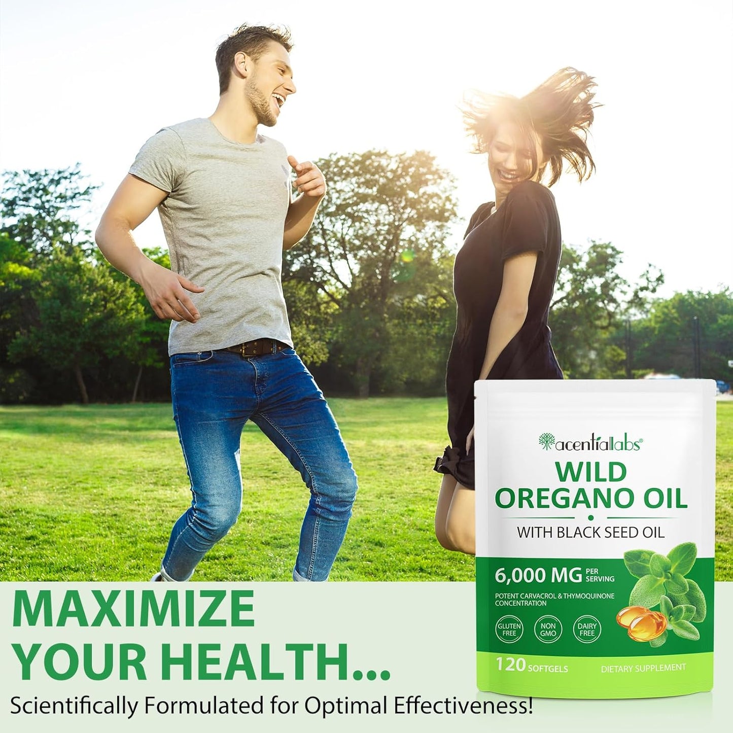 Organic Oil of Oregano Softgels with Black Seed Oil - 120 Count, 6000mg - Immune & Digestive Support, Antioxidant - Non-GMO, Gluten Free