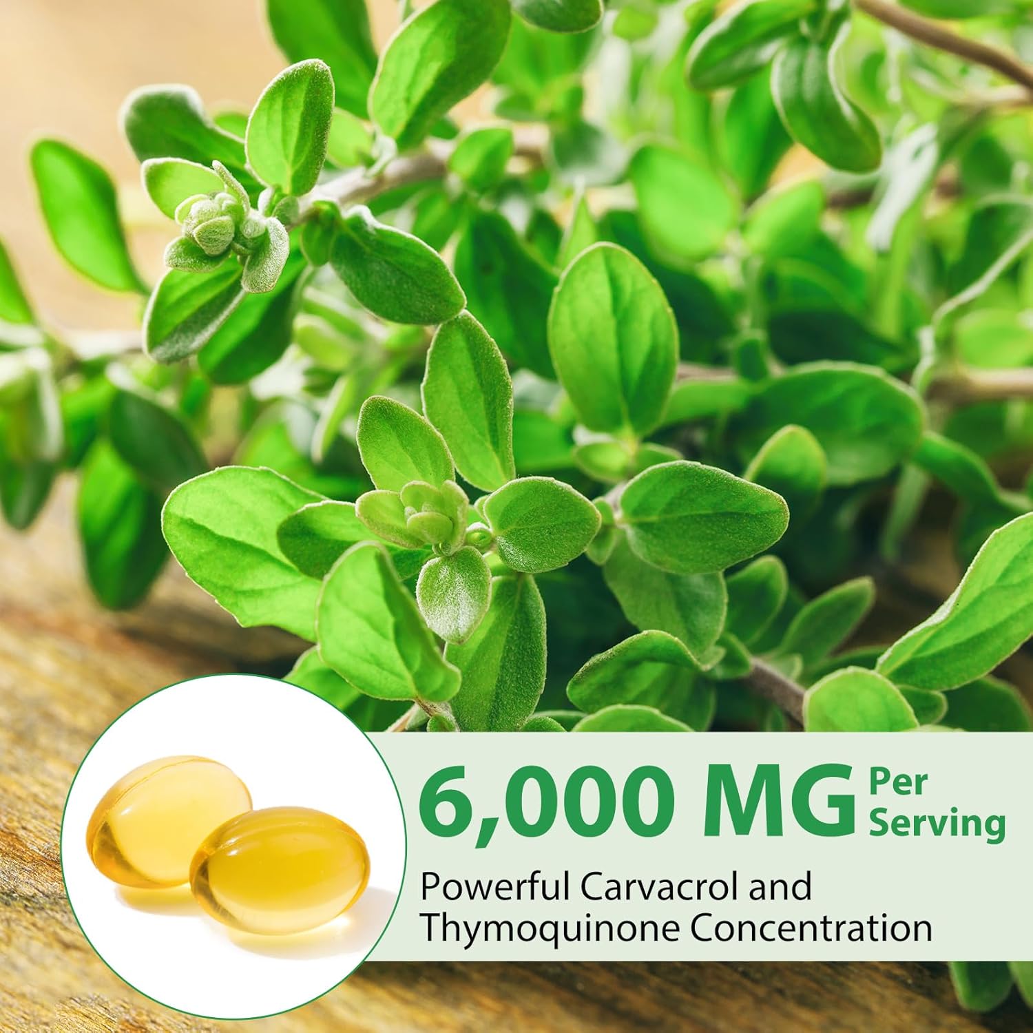 Organic Oil of Oregano Softgels with Black Seed Oil - 120 Count, 6000mg - Immune & Digestive Support, Antioxidant - Non-GMO, Gluten Free