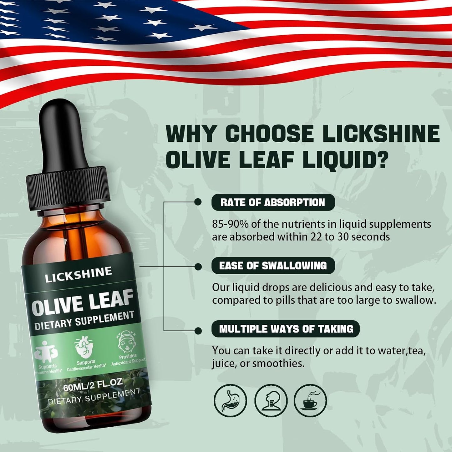 Organic Olive Leaf Liquid Extract 1000MG - 2 Pack Drops Supplement for Immune & Heart Support - Gluten-Free, Non-GMO, Vegan - 4 Fl Oz Tincture for Better Absorption