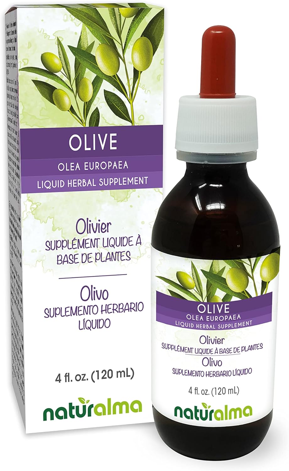 Organic Olive Leaf Liquid Extract Drops - Alcohol-Free Tincture - 4 fl oz - Herbal Supplement for Vegans - BoostGo Australia