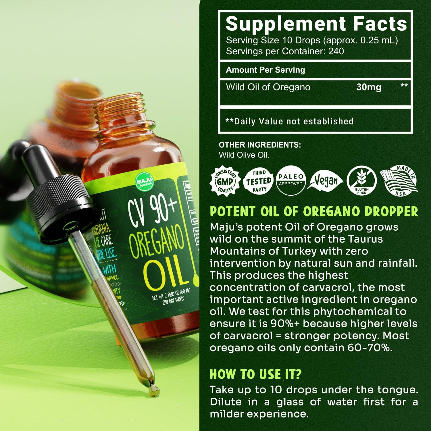 Organic Oregano and Black Seed Oil Duo by Maju Superfoods - Immune Support and Wellness Bundle