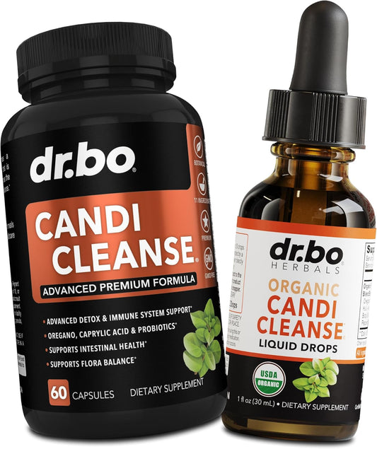 Organic Oregano Oil & Black Walnut Wormwood Cleanse - Natural Gut Detox Support Supplement with Caprylic Acid Capsules