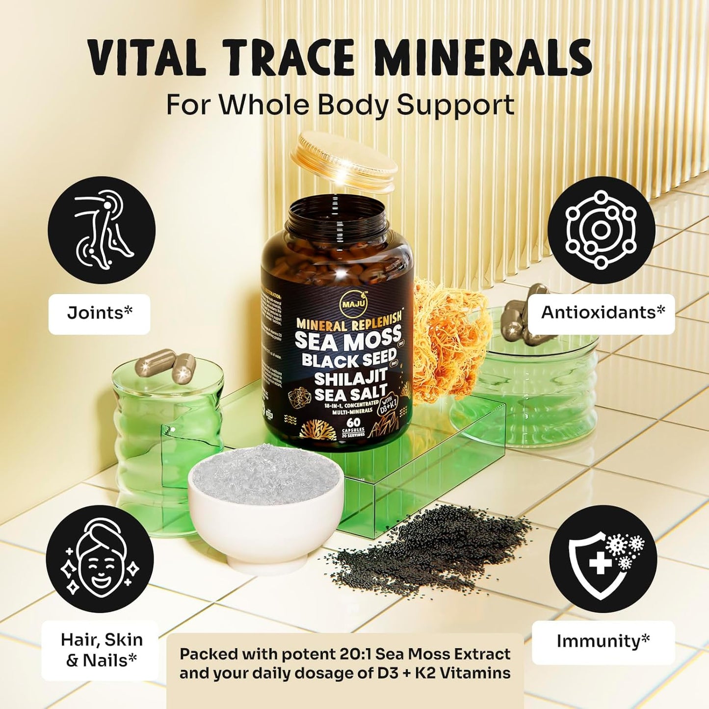 Organic Oregano Oil Capsules with BSM No. 1 and Mineral Replenish for Superfood Benefits