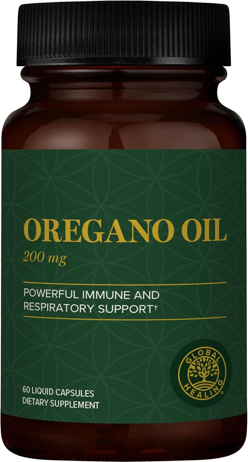 Organic Oregano Oil Capsules with Cayenne Pepper Extract - Immune System Support & Gut Wellness (60 Count) by Global Healing Center