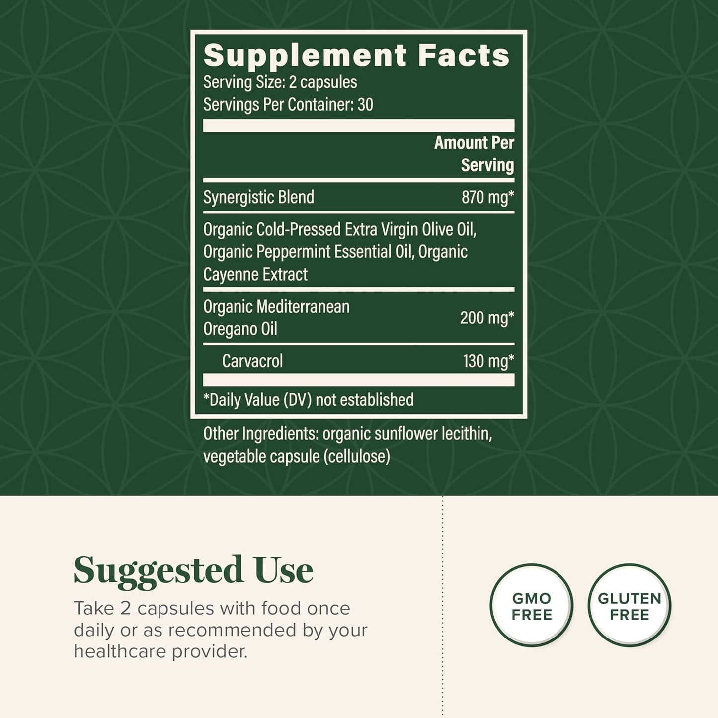 Organic Oregano Oil Capsules with Cayenne Pepper Extract - Immune System Support & Gut Wellness (60 Count) by Global Healing Center