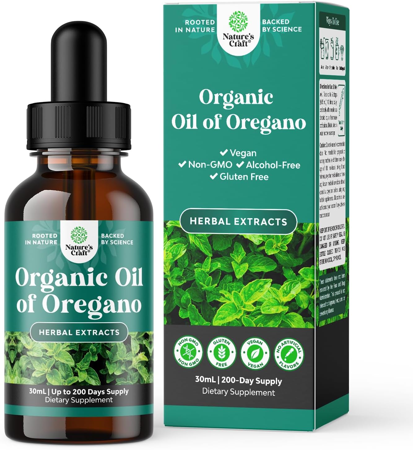 Organic Oregano Oil Drops with 60% Carvacrol for Heart Health & Digestion - Immunity Boosting Herbal Tincture - Vegan & Non-GMO - 30 ml Bottle