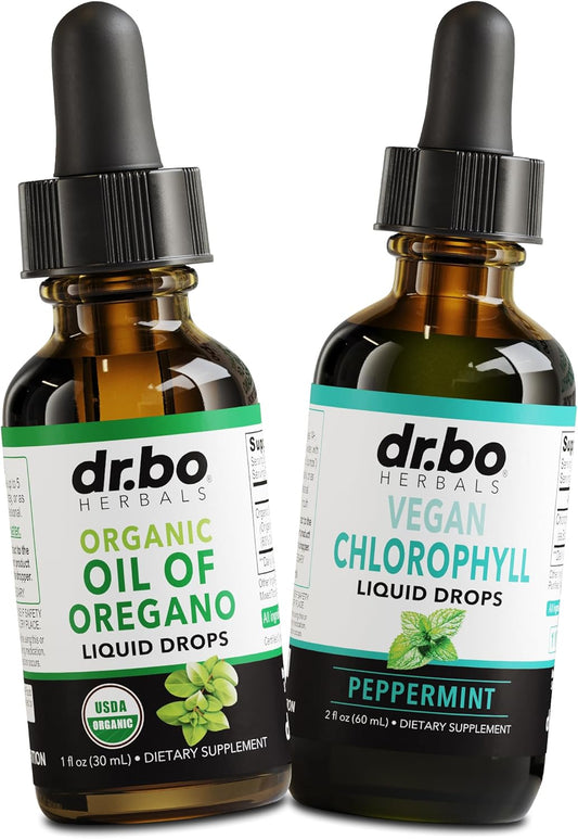 Organic Oregano Oil Drops with Chlorophyll - Immune Support & Digestive Health Supplement