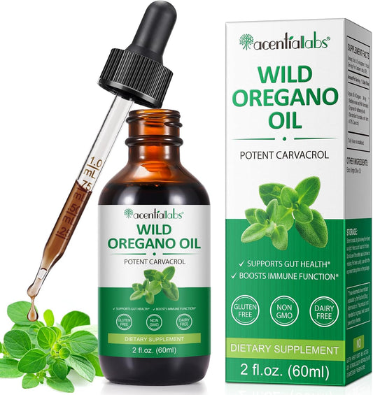 Organic Oregano Oil Liquid Drops - Concentrated Plant Extract for Immune Support and Energy - Vegan 60ML/2 Fl Oz
