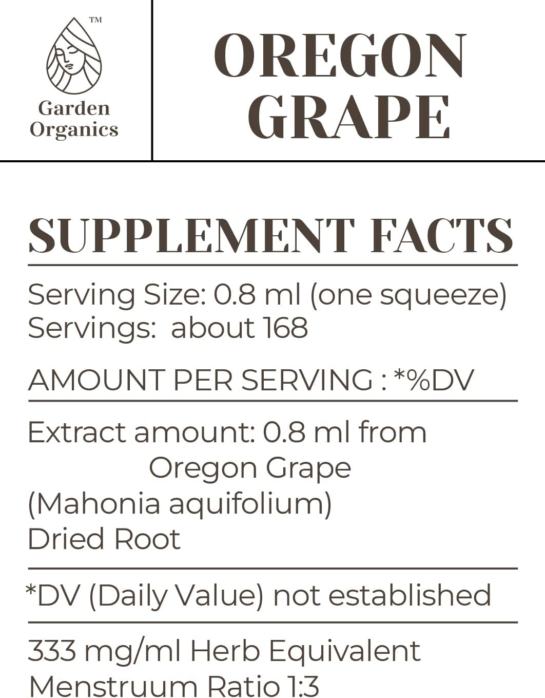 Organic Oregon Grape Immune System Booster Tincture Extract - Alcohol-Free Liquid Drops (4 fl oz)
