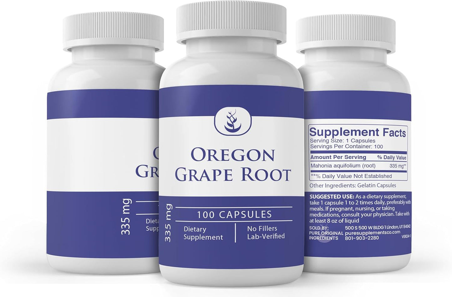 Organic Oregon Grape Root Capsules - 100 Count, Pure Ingredients, No Additives, Lab Verified