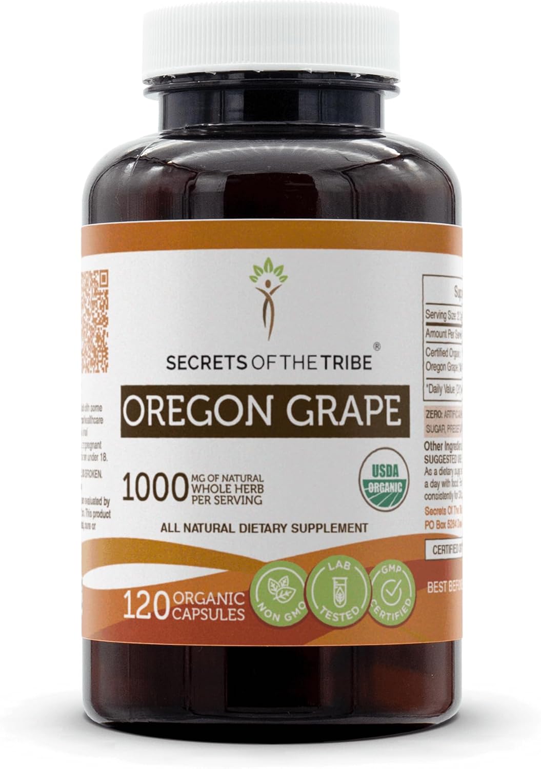 Organic Oregon Grape Root Capsules - High-Potency Herbal Supplement | USDA Certified | 120 Vegetarian Capsules by Secrets of the Tribe