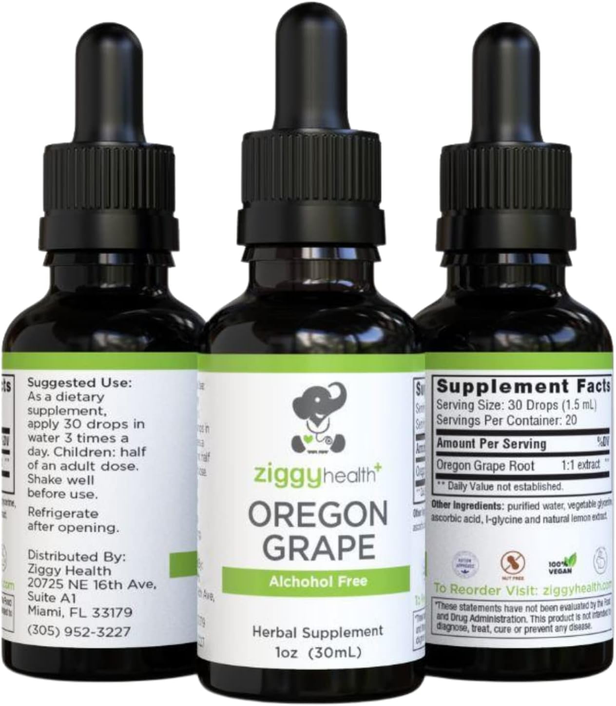 Organic Oregon Grape Root Tincture - Alcohol-Free Extract for Herbal Support - 1oz by Ziggy Baby Health