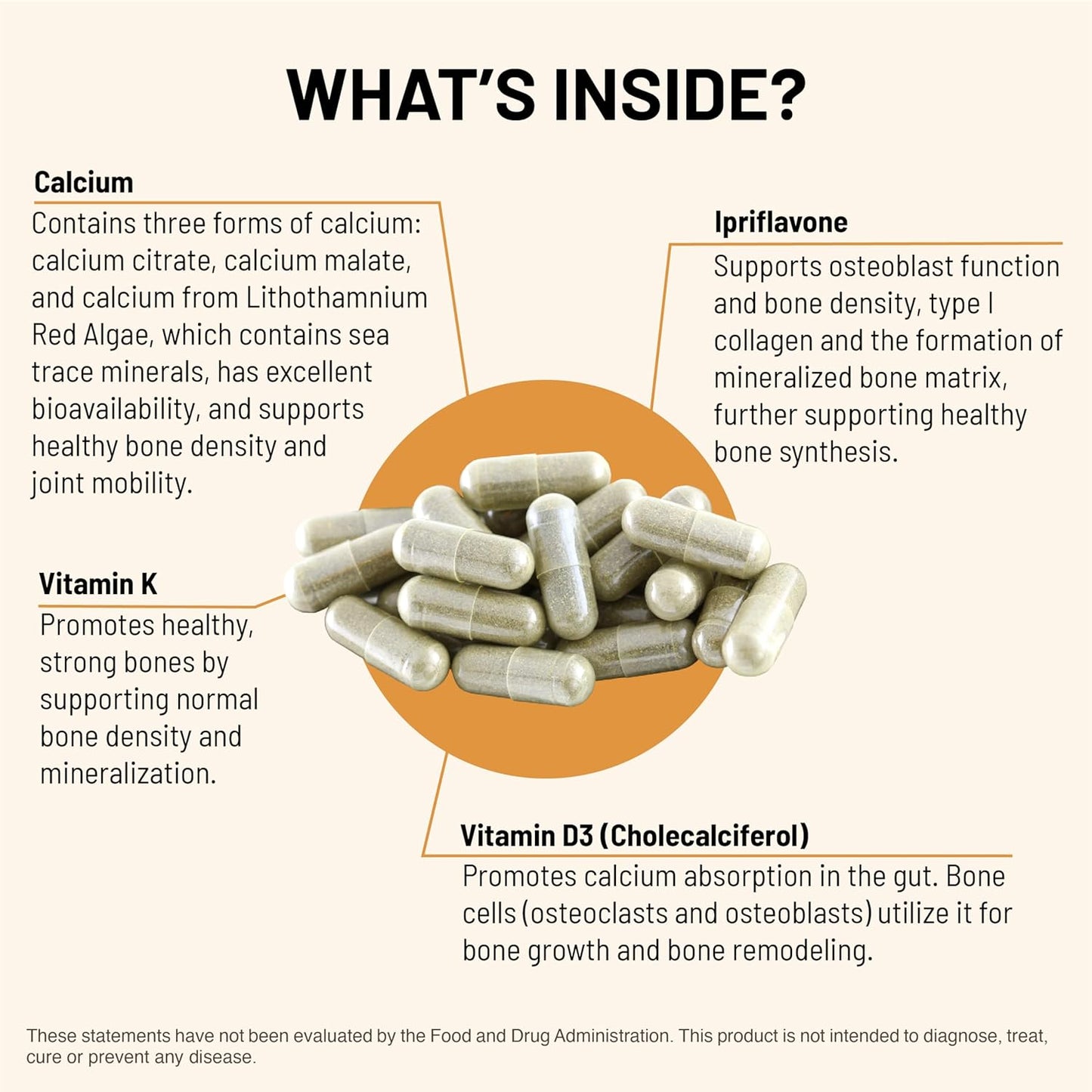 Organic Osteo Supplement for Bone Health - Vitamins D3, K2, Calcium, Magnesium - Supports Strong Bones - 120 Vegetarian Capsules by Mountain Peak Nutritionals