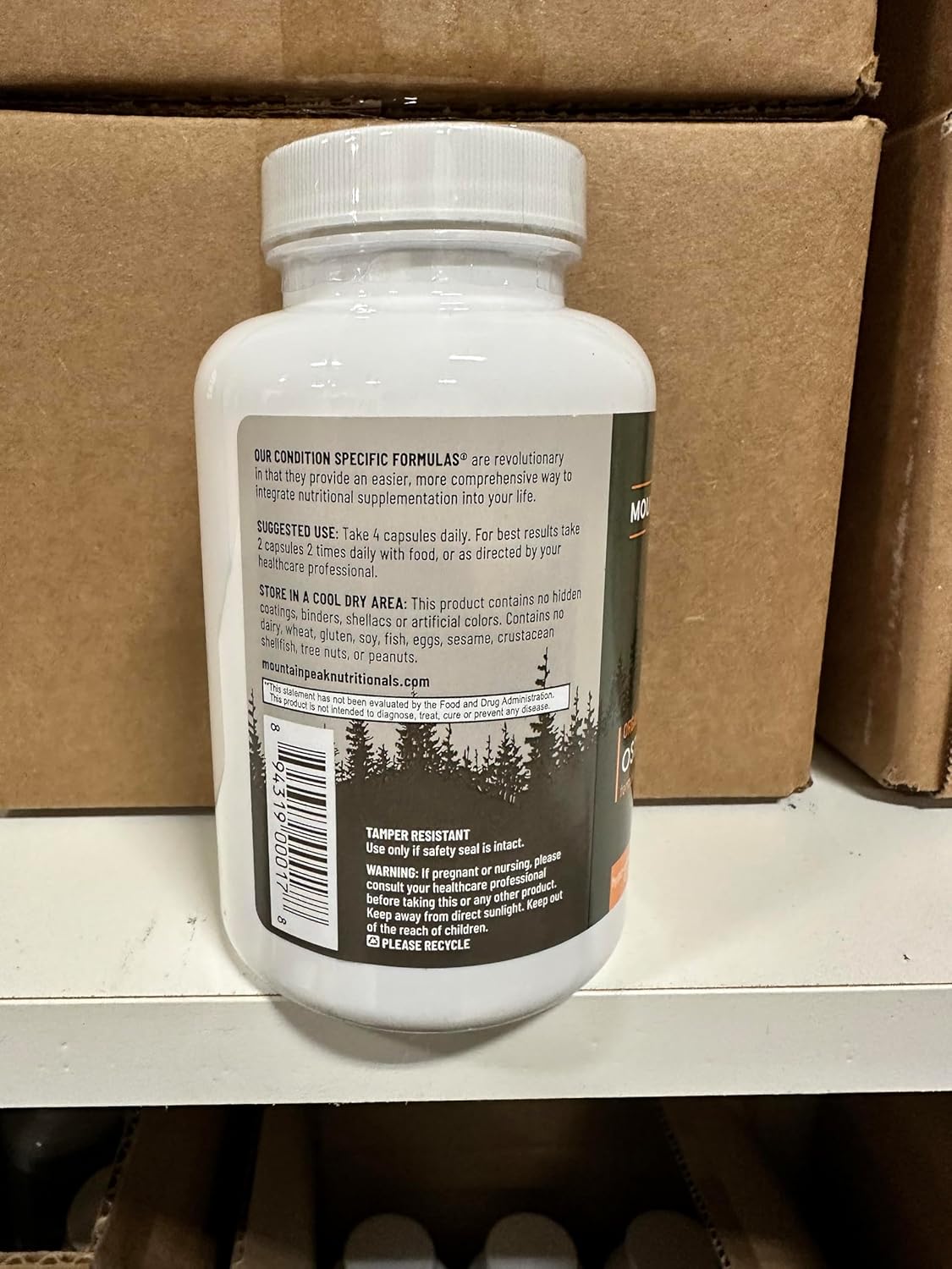 Organic Osteo Supplement for Bone Health - Vitamins D3, K2, Calcium, Magnesium - Supports Strong Bones - 120 Vegetarian Capsules by Mountain Peak Nutritionals