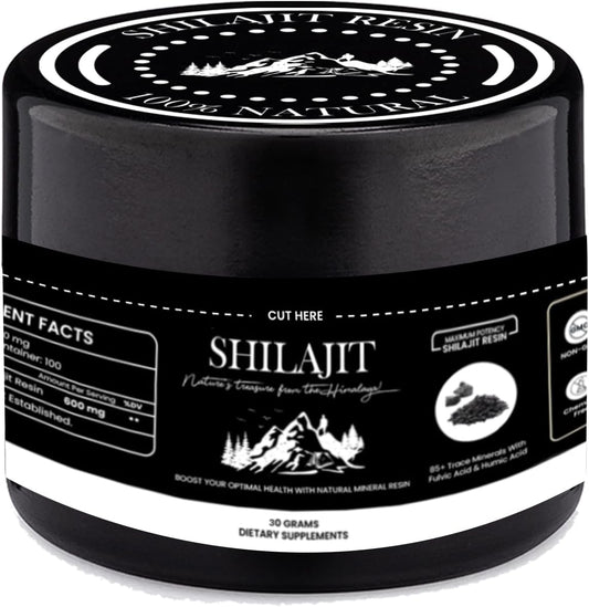 Organic Pacific Pelican Shilajit Resin - Pure Himalayan Shilajit with Fulvic Acid & 85+ Trace Minerals - Boosts Energy, Immunity, and Men's Health - 30g