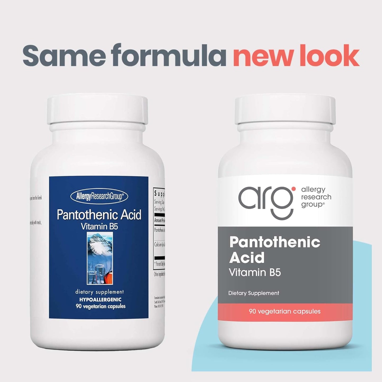 Organic Pantothenic Acid Supplement 500mg - Vitamin B5 for Men & Women - Vegetarian Capsules with Calcium - 90 Count