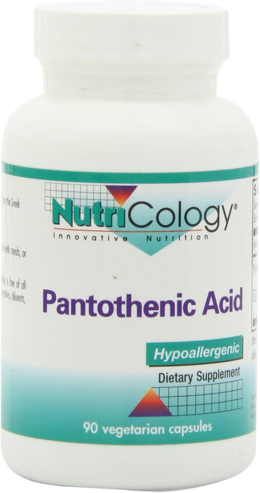 Organic Pantothenic Acid (Vitamin B5) 500mg Supplement - Pure Calcium - Vegetarian Capsules for Men & Women - 90 Count