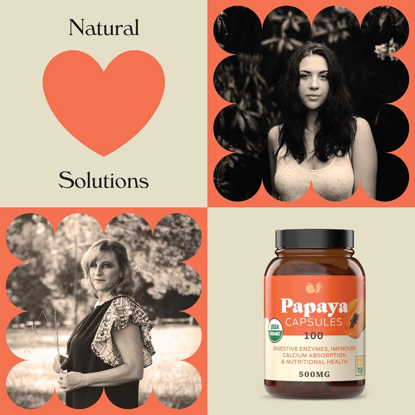 Organic Papaya Enzymes Capsules - 500mg, 100 Pills, Natural Digestive Supplement with Papain Enzyme - BoostGo Australia