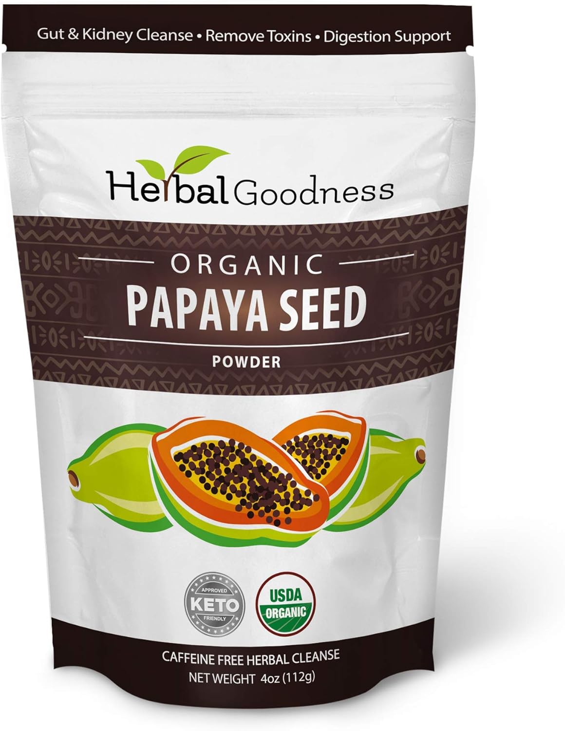 Organic Papaya Seed Powder for Digestive Health & Natural Detox - 4oz, Non-GMO - 1 Pack