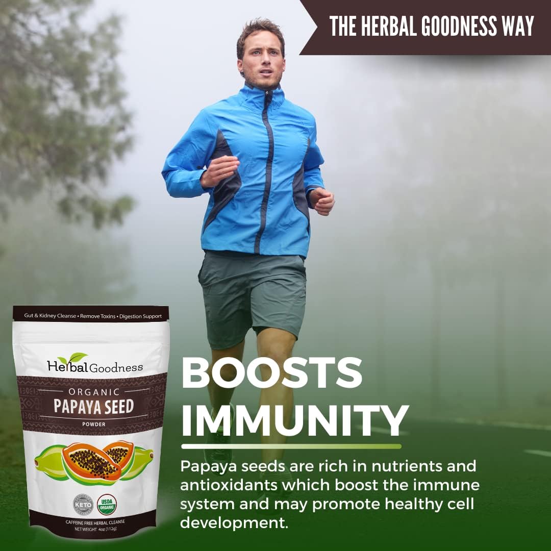 Organic Papaya Seed Powder for Digestive Health & Natural Detox - 4oz, Non-GMO - 1 Pack