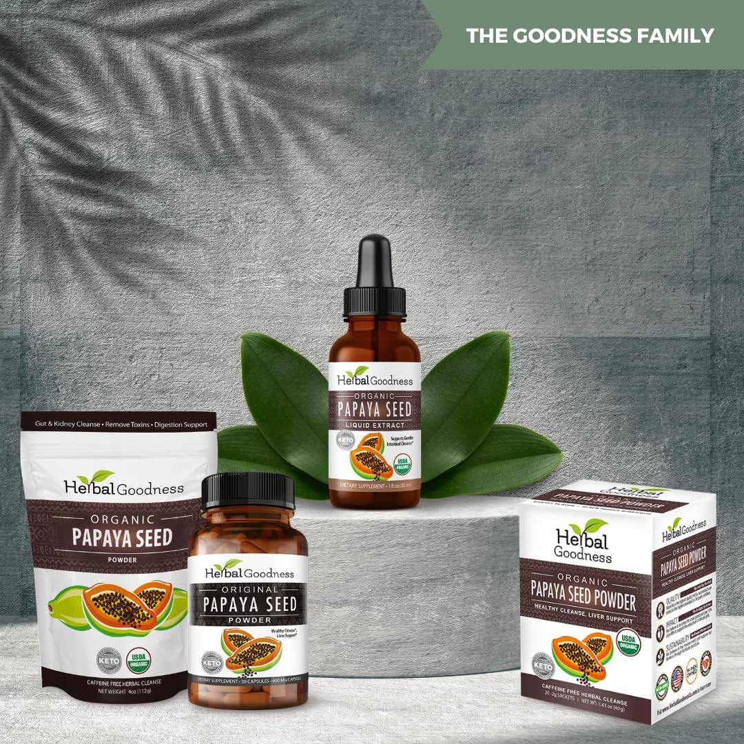 Organic Papaya Seed Powder for Digestive Health & Natural Detox - 4oz, Non-GMO - 1 Pack