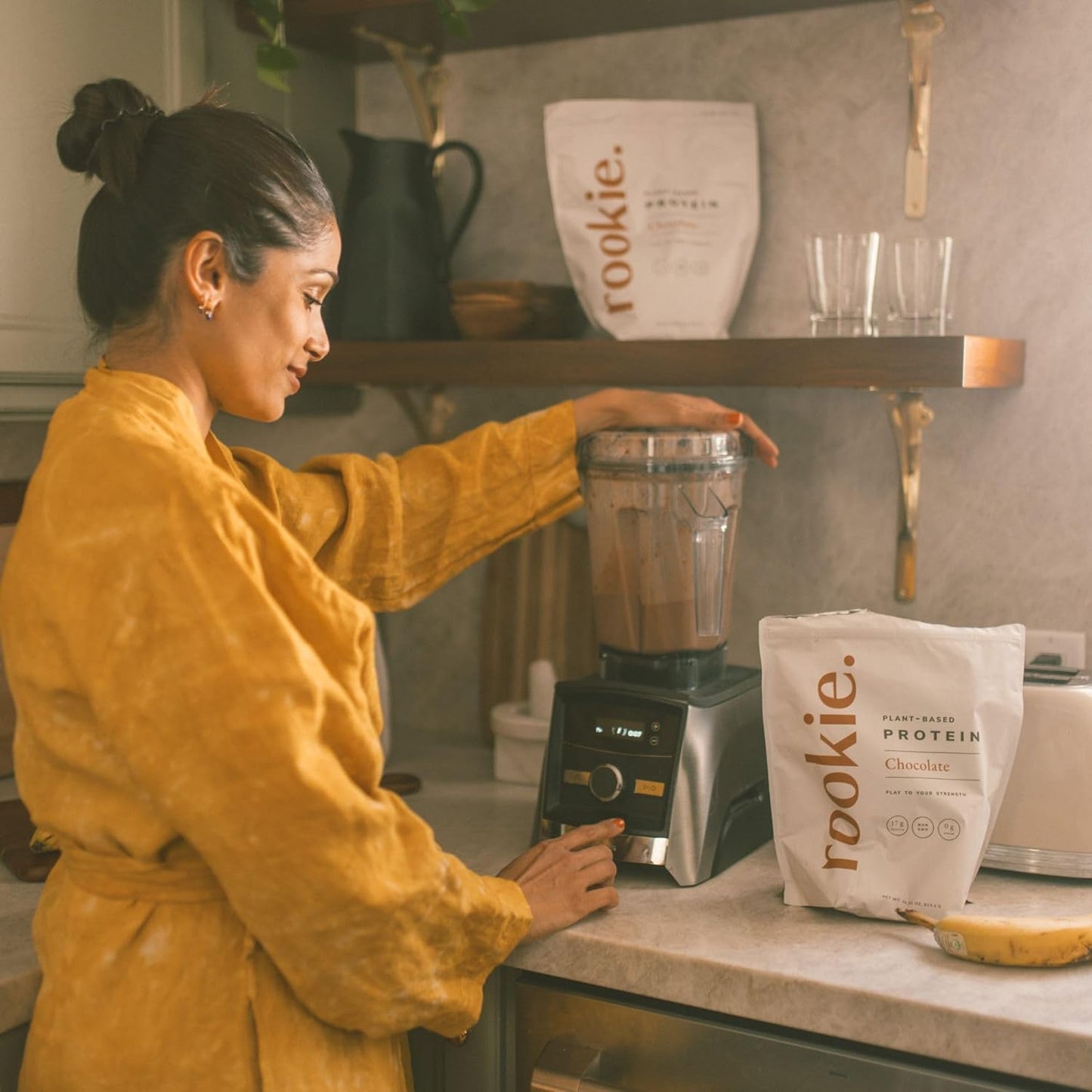 Organic Pea Protein Powder with Probiotics, Prebiotics, & Vitamins - Chocolate Flavor, 30 Servings