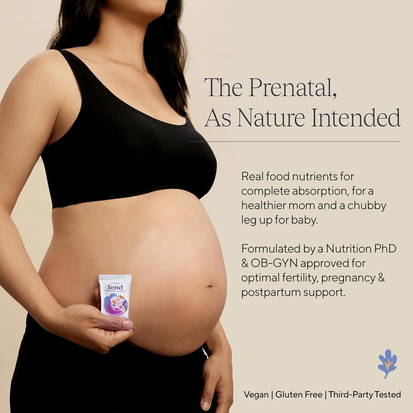 Organic Peanut Butter Chocolate Prenatal Vitamin Bar with DHA, Folate, Vitamin D for Pregnant & Postpartum Mothers (4ct)
