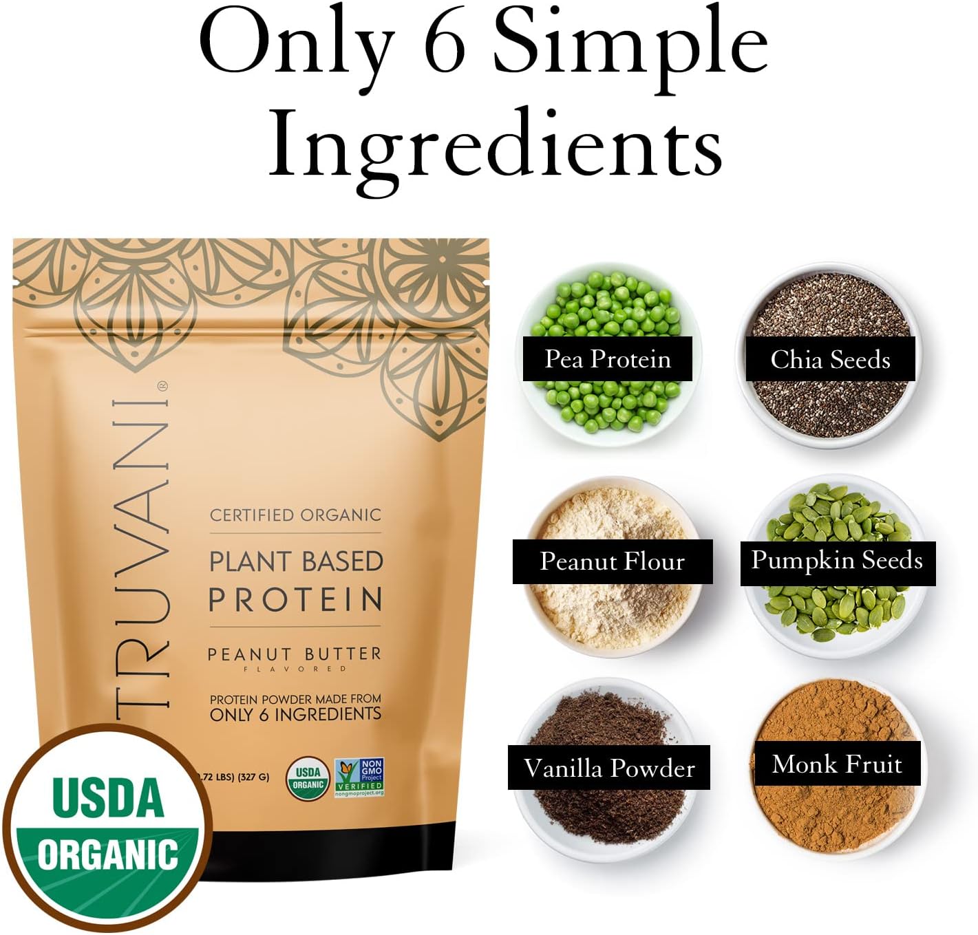 Organic Peanut Butter Vegan Pea Protein Powder - 20g Plant-Based Protein, 10 Servings, Keto-Friendly, Gluten & Dairy Free, Low Carb, No Sugar Added - BoostGo Australia