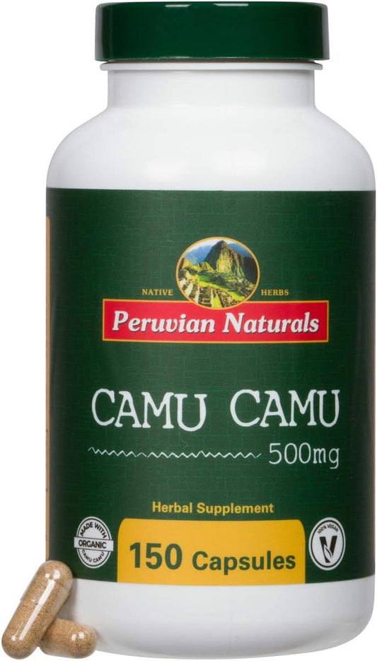 Organic Peruvian Camu Camu Vitamin C Capsules - 1,000mg, 150 Vegan Pills, Non-GMO Whole Food Supplement