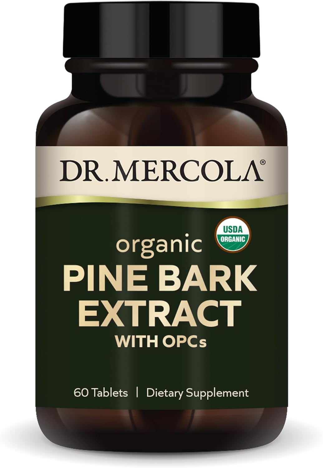 Organic Pine Bark Extract with OPCs, 30 Servings (60 Tablets) - Antioxidant Dietary Supplement, Non-GMO, USDA Certified Organic