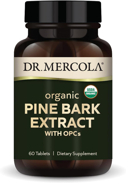 Organic Pine Bark Extract with OPCs, 30 Servings (60 Tablets) - Antioxidant Dietary Supplement, Non-GMO, USDA Certified Organic