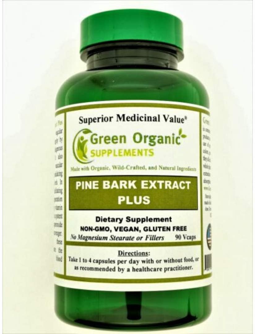 Organic Pine Bark Pycnogenol Supplements - Green, Pack of 1