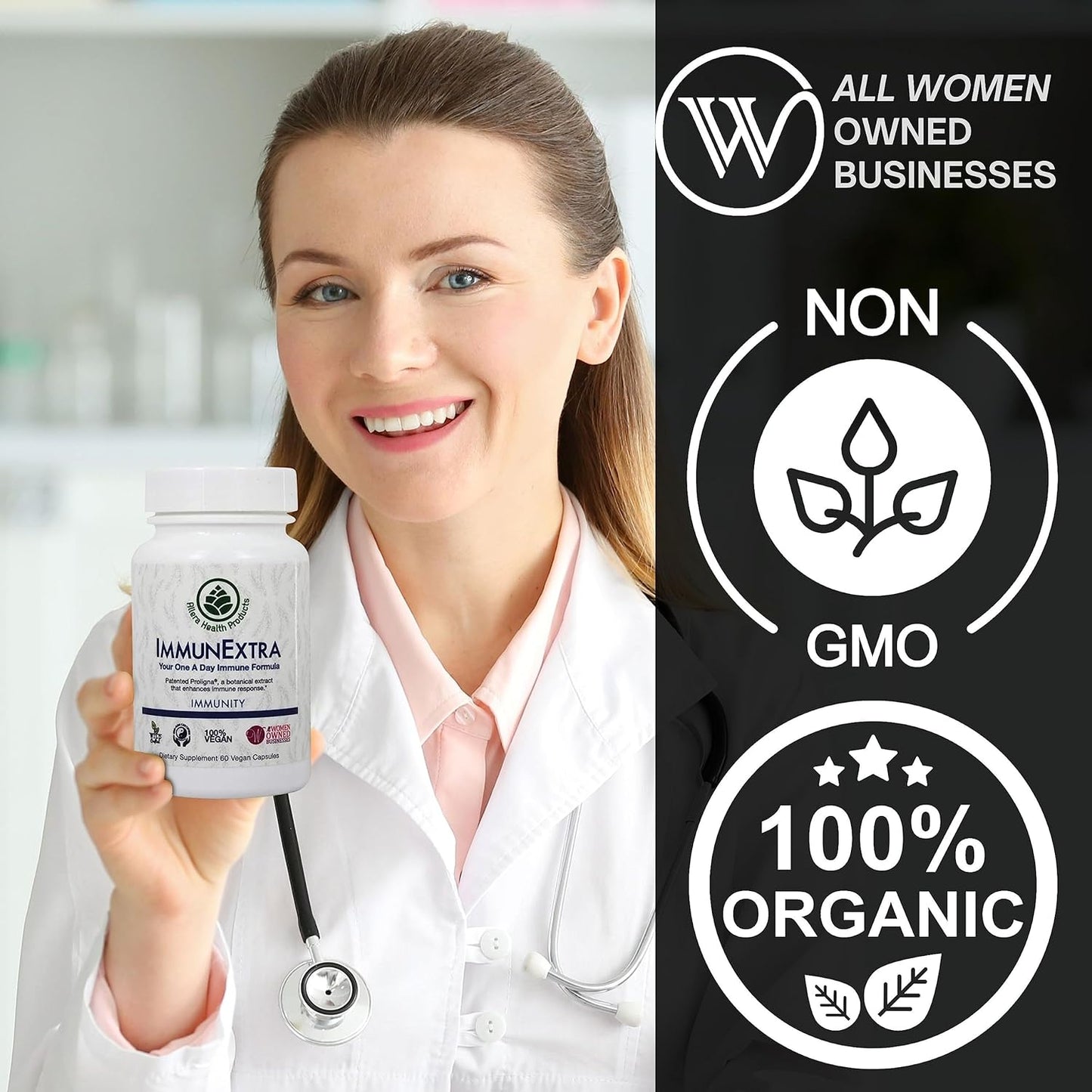 Organic Pine Cone Extract Capsules for Immune Support - Vegan Plant Based Diet Supplement - Allera Health IMMUNEXTRA ProLigna - 60 Caps, 1-Pack