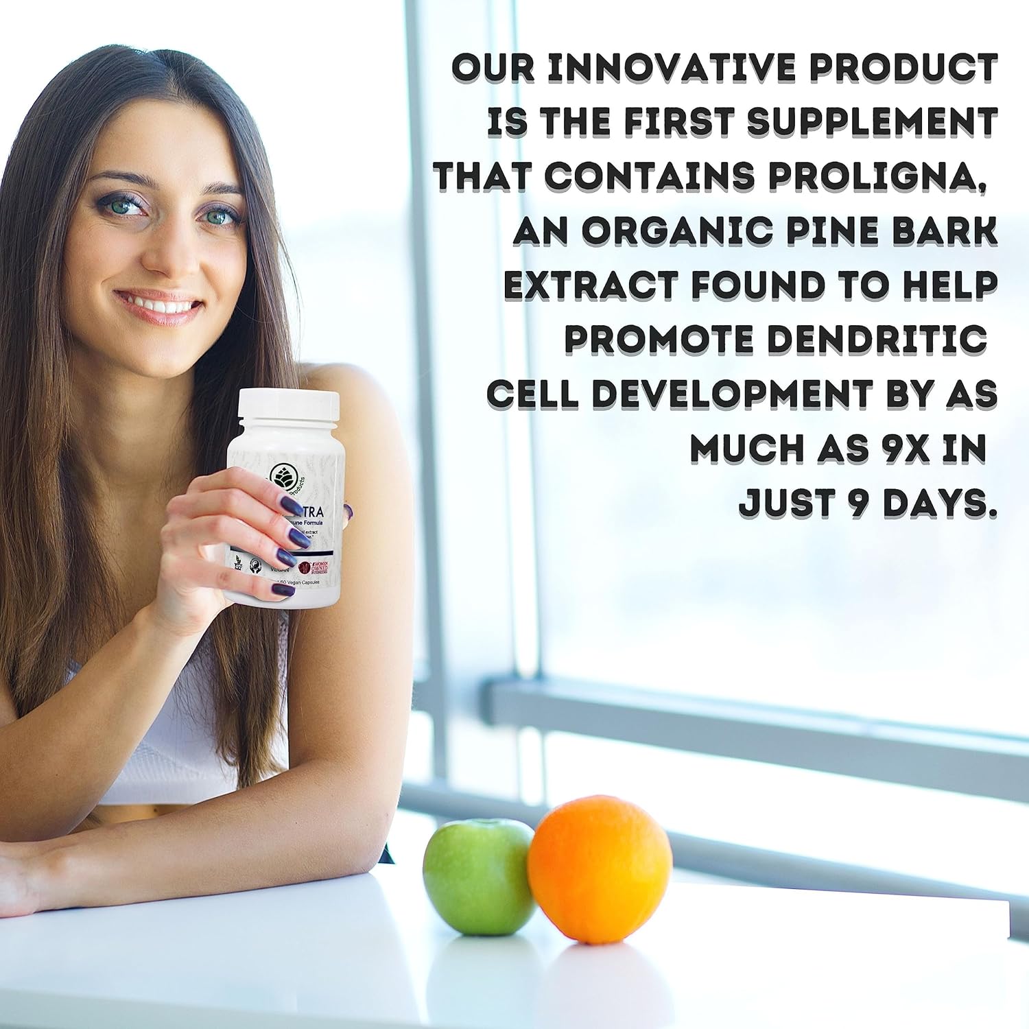 Organic Pine Cone Extract Capsules for Immune Support - Vegan Plant Based Diet Supplement - Allera Health IMMUNEXTRA ProLigna - 60 Caps, 1-Pack