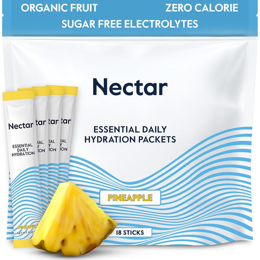 Organic Pineapple Hydration Packets - Electrolytes Powder - Sugar Free & 0 Calorie - Liquid IV Hydrate Packets for Dehydration Relief - 18 Pack