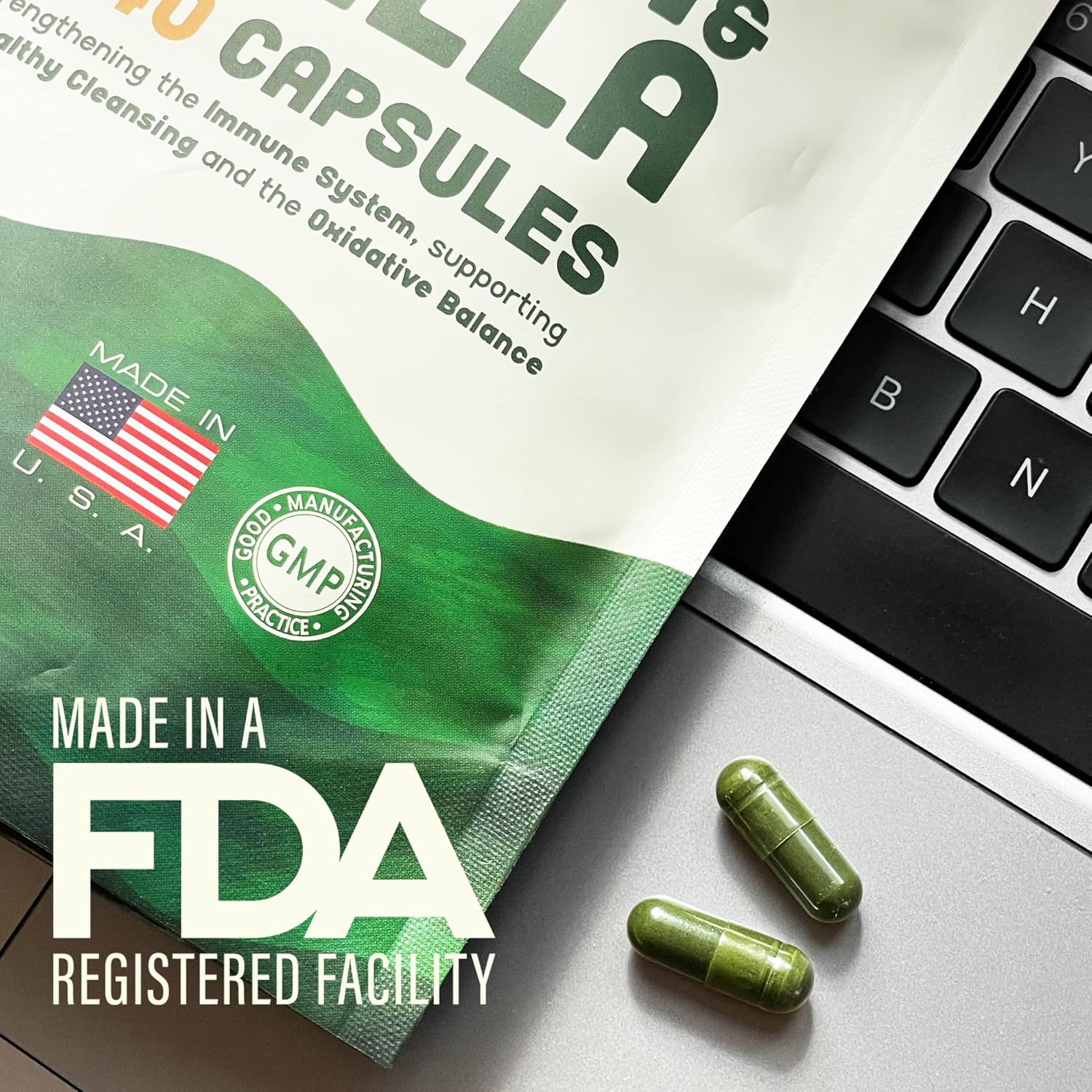 Organic Plant-Bae Spirulina & Chlorella Capsules for Detox - 240 Count - Made in USA - Boosts Energy Levels - Rich in Antioxidants