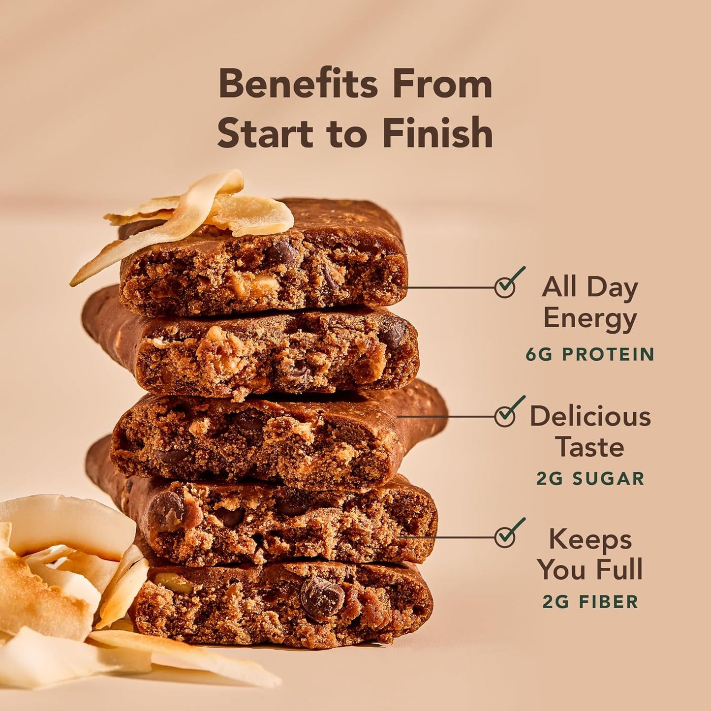 Organic Plant Based Protein Bar Minis | Coconut Chocolate Almond | 20 Count, 24g Bars | Vegan, Low Sugar, Gluten Free, Paleo, Low Carb, Non-GMO - 100% Natural Ingredients
