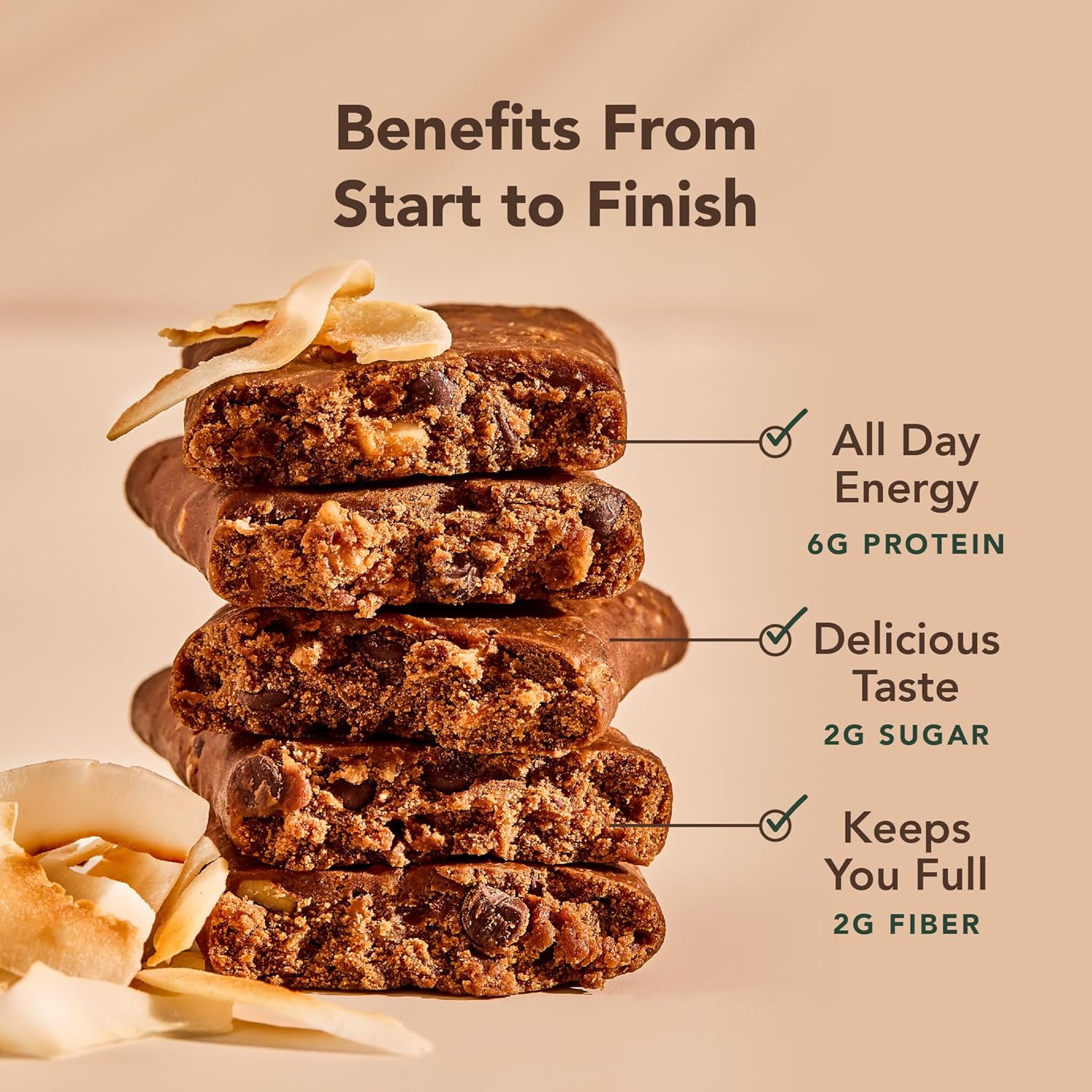 Organic Plant Based Protein Bar Minis | Coconut Chocolate Almond | 20 Count, 24g Bars | Vegan, Low Sugar, Gluten Free, Paleo, Low Carb, Non-GMO - 100% Natural Ingredients