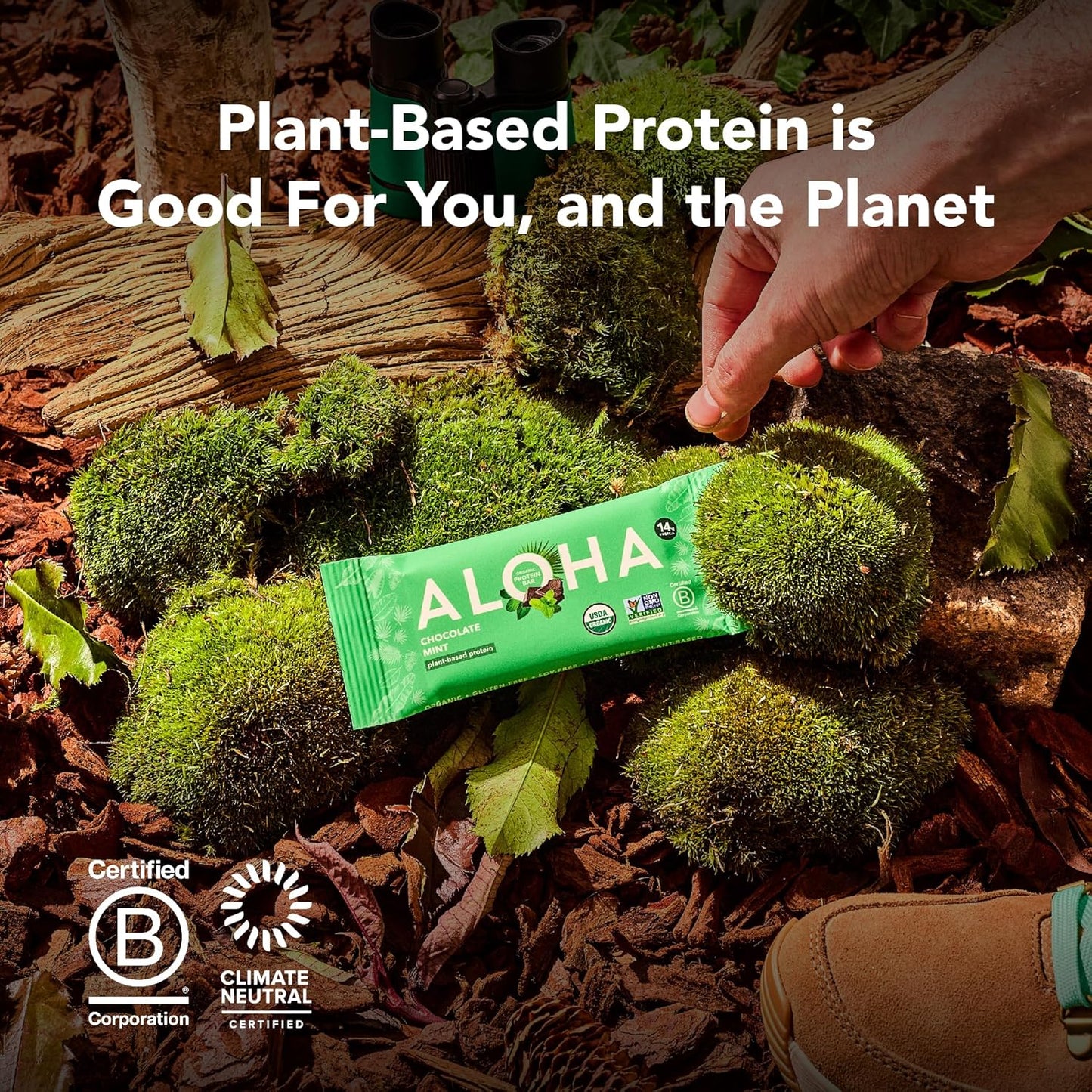 Organic Plant Based Protein Bar Minis | Coconut Chocolate Almond | 20 Count, 24g Bars | Vegan, Low Sugar, Gluten Free, Paleo, Low Carb, Non-GMO - 100% Natural Ingredients