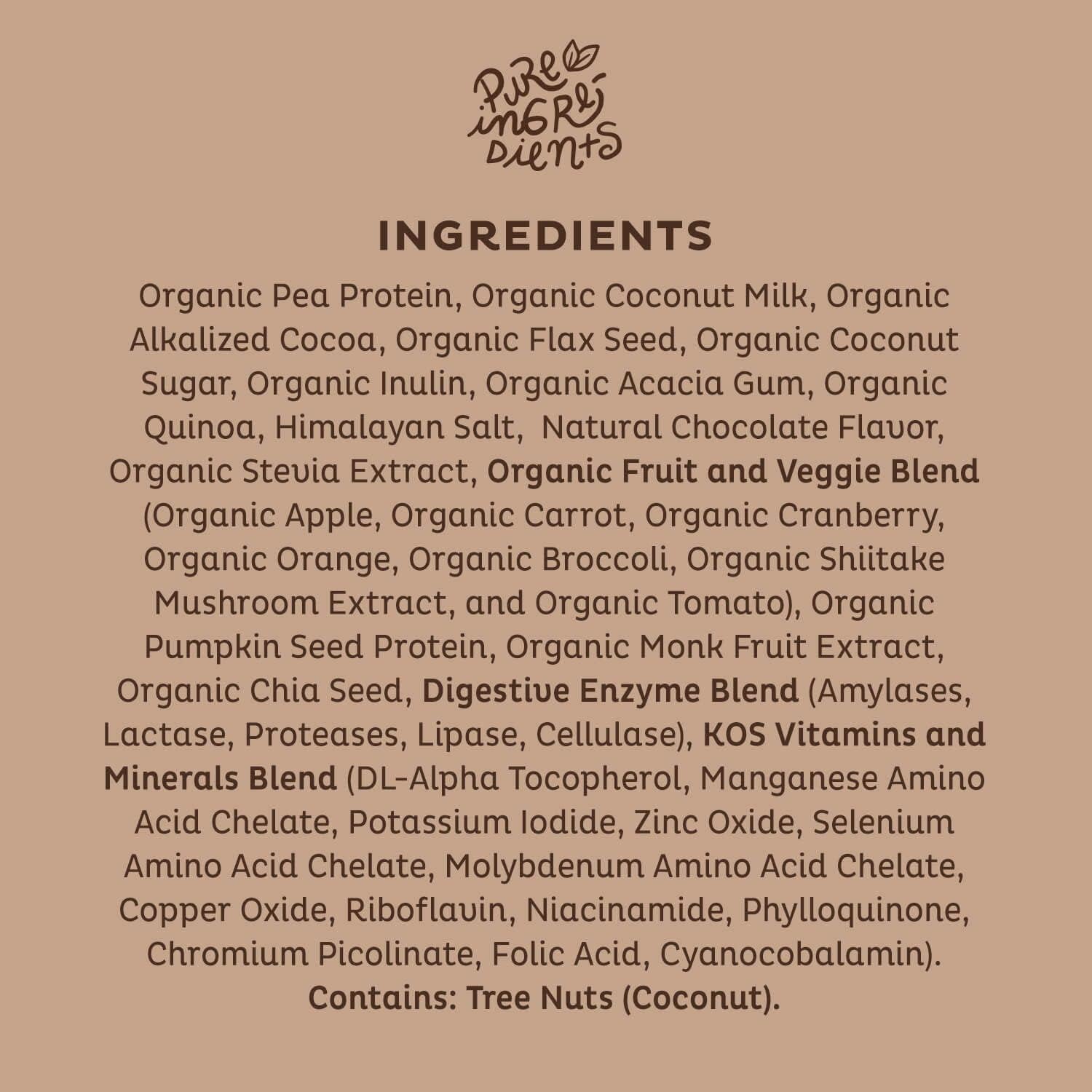 Organic Plant-Based Vegan Protein Powder, Chocolate Flavor, Keto-Friendly Meal Replacement with Vitamins & Minerals, Dairy-Free - 28 Servings