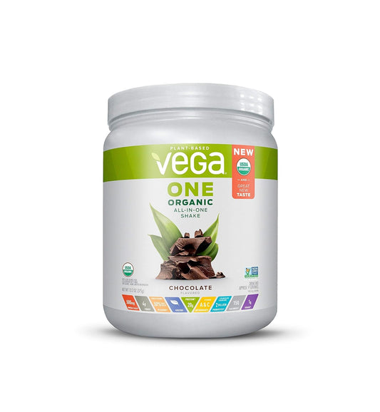 Organic Plant Protein Powder Chocolate 13.2 oz - Vegan, Non-Dairy, Gluten-Free, Non-GMO