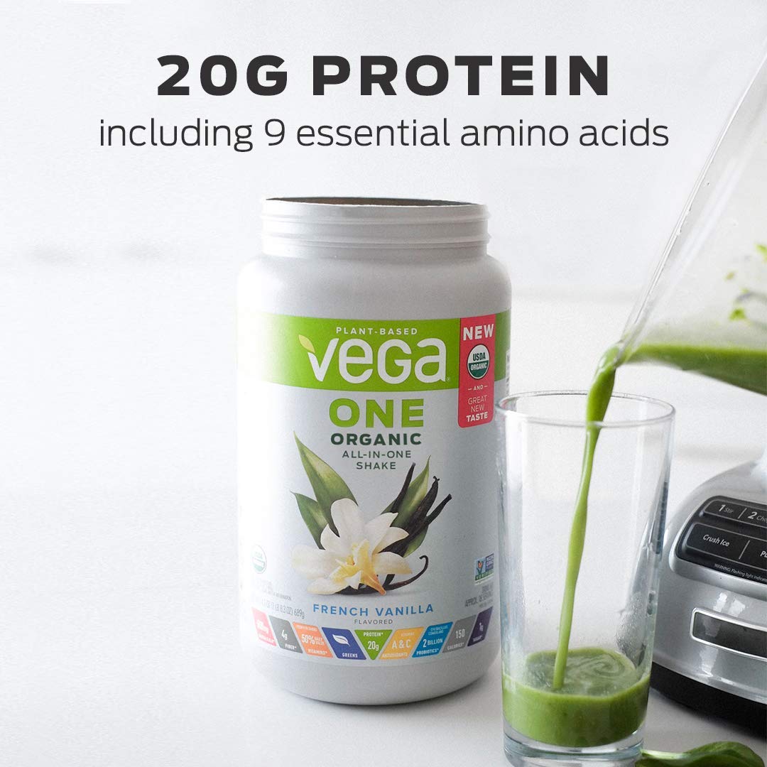 Organic Plant Protein Powder Chocolate 13.2 oz - Vegan, Non-Dairy, Gluten-Free, Non-GMO
