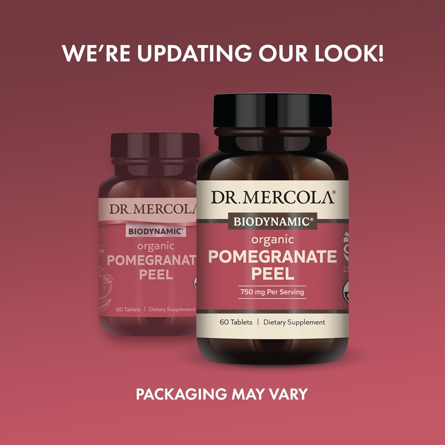 Organic Pomegranate Peel Tablets for Mitochondrial Health - 30 Servings, Non-GMO, Gluten-Free, Demeter Certified