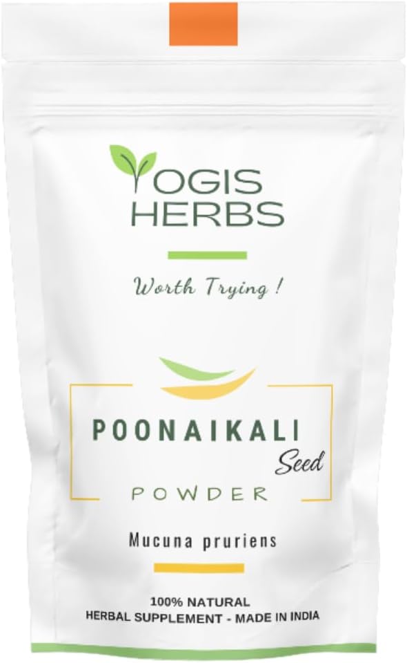 Organic Poonaikali Seed Powder for Vitality and Cognitive Support - 0.5 Lb Pack