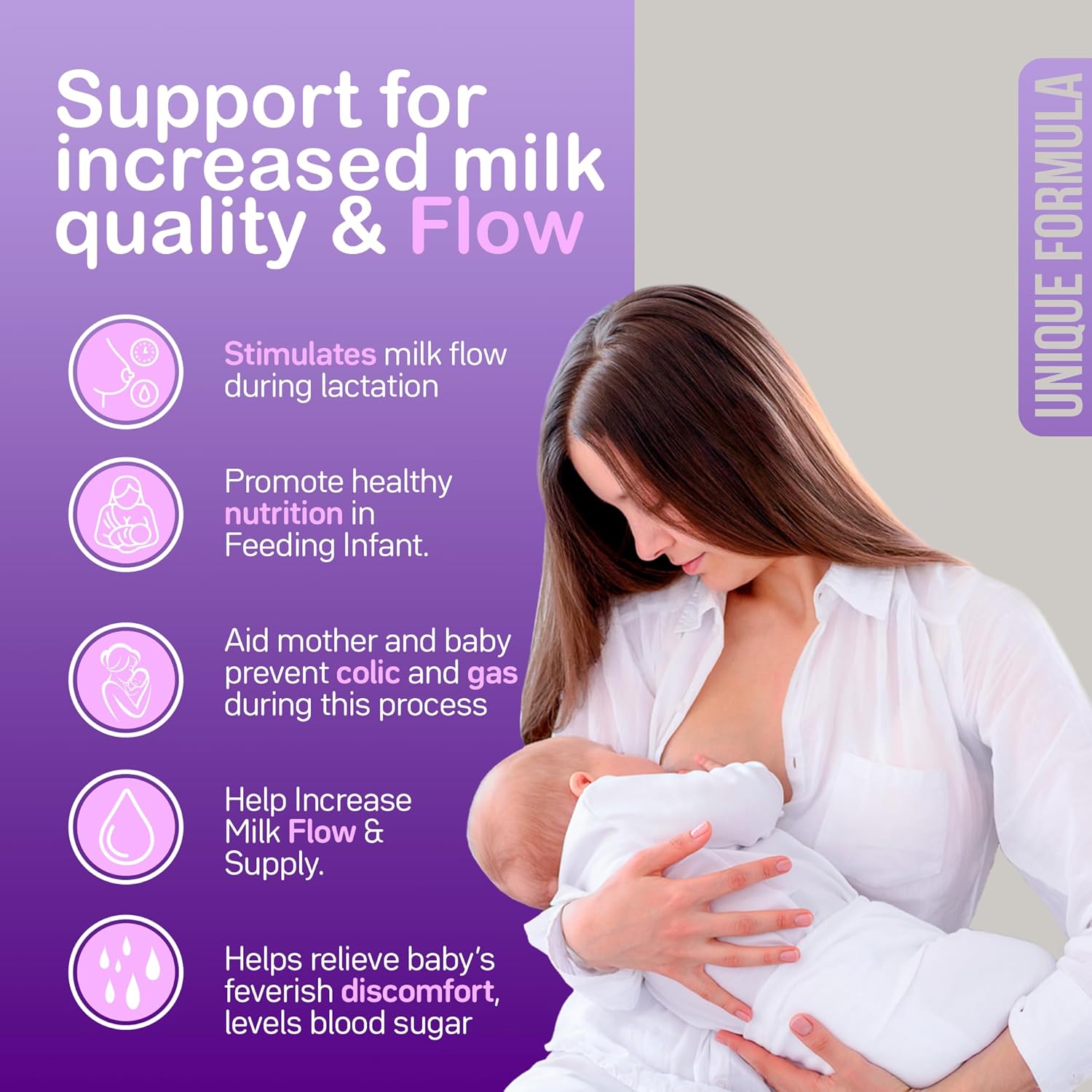 Organic Postpartum Support Breastfeeding Vitamins with Moringa, Fenugreek, and Milk Thistle - 60 Capsules