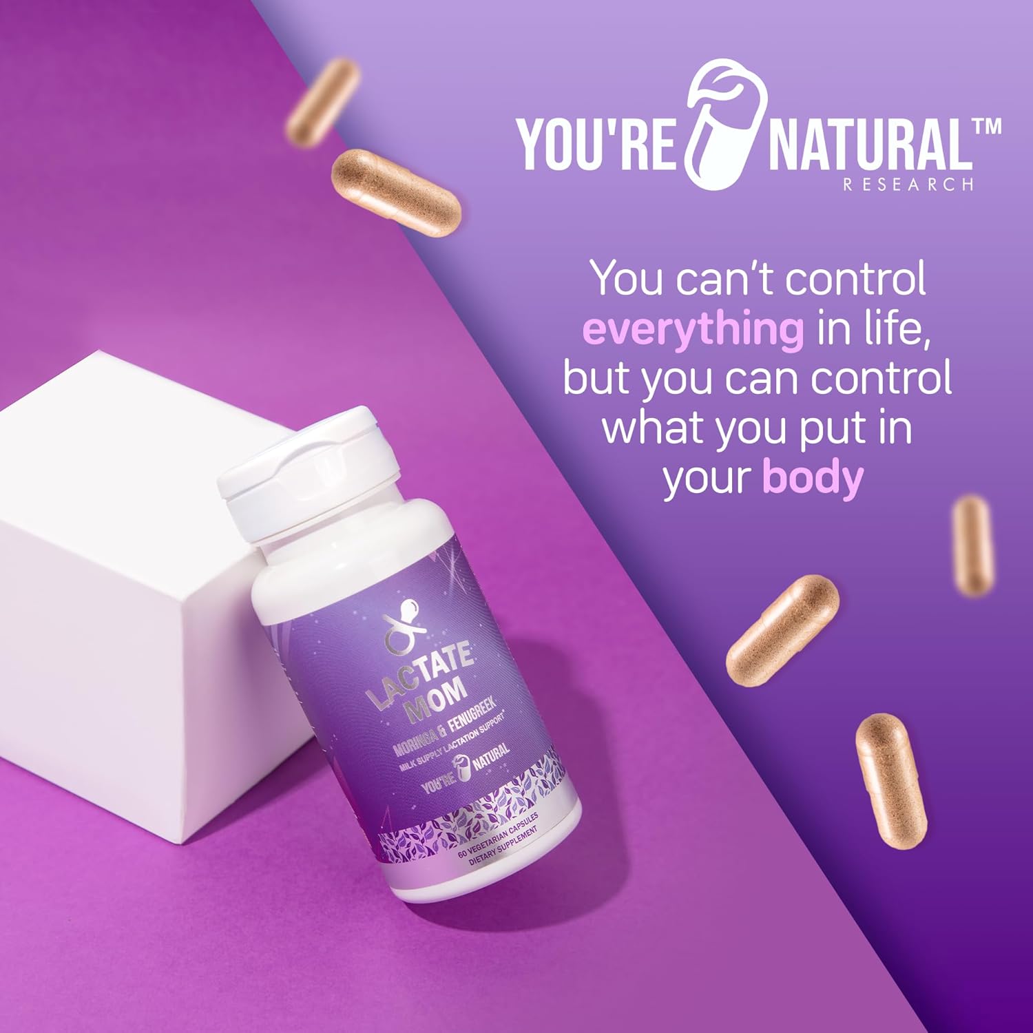 Organic Postpartum Support Breastfeeding Vitamins with Moringa, Fenugreek, and Milk Thistle - 60 Capsules