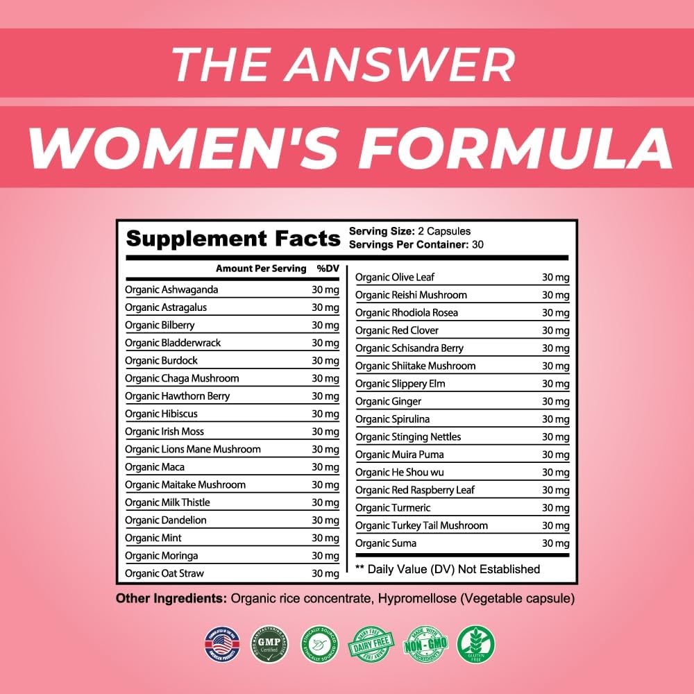 Organic Powerful Health Formula for Women by Oomph Naturals - The Ultimate Solution